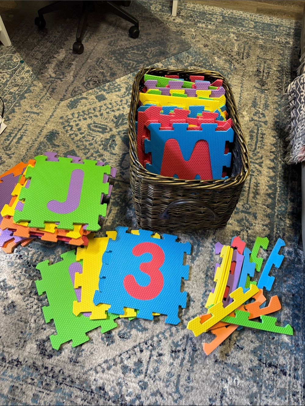 Colorful Foam Alphabet & Number Puzzle Mat Set - Multicolor